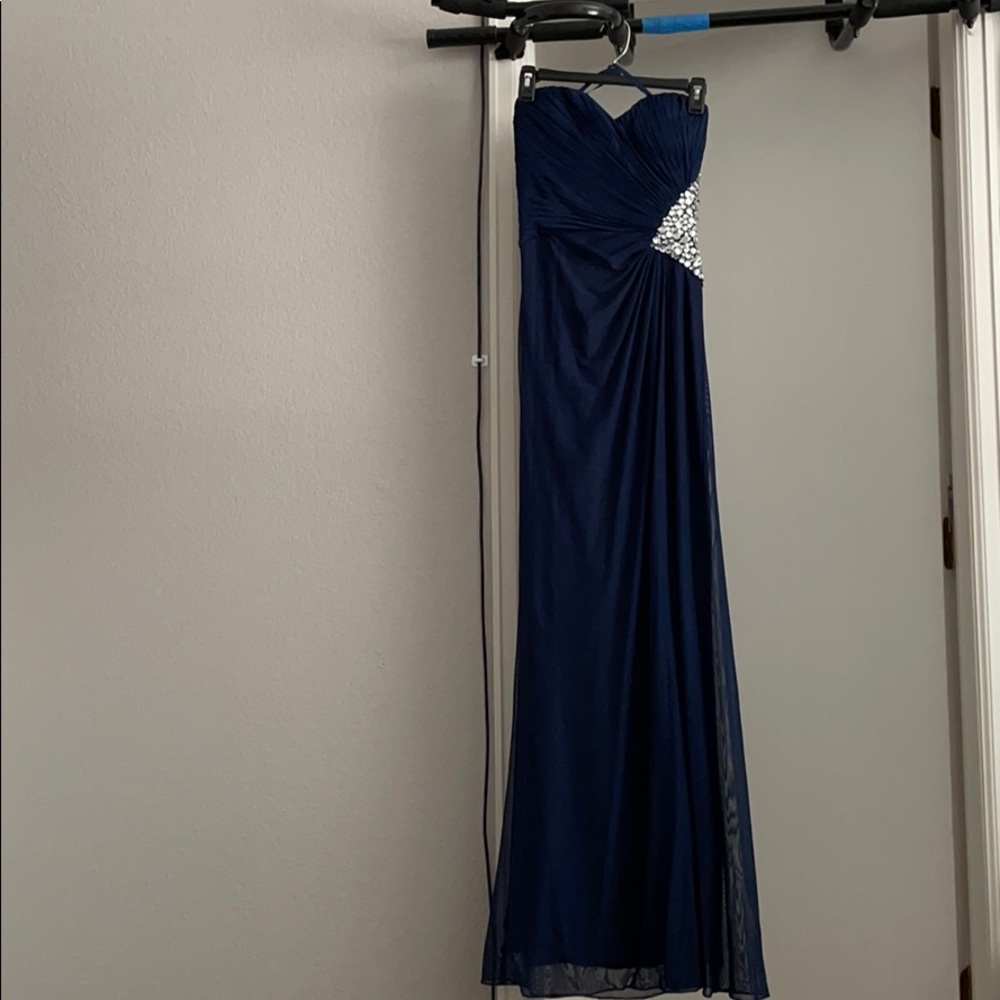 Cute navy blue prom dress